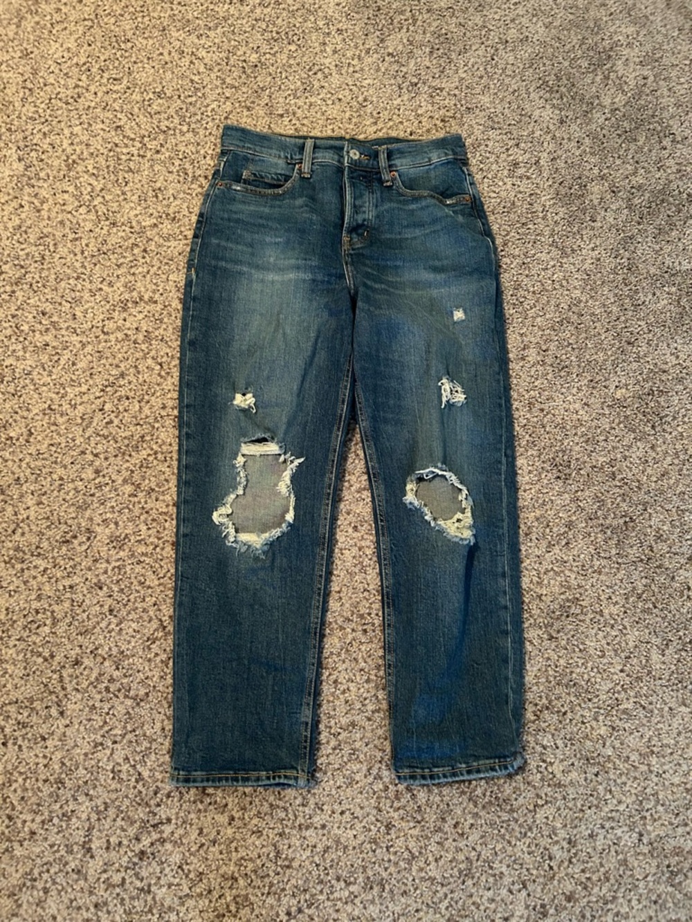 Old Navy Sky-Hi Straight Extra High-Rise Jeans in Denim Blue PETITE